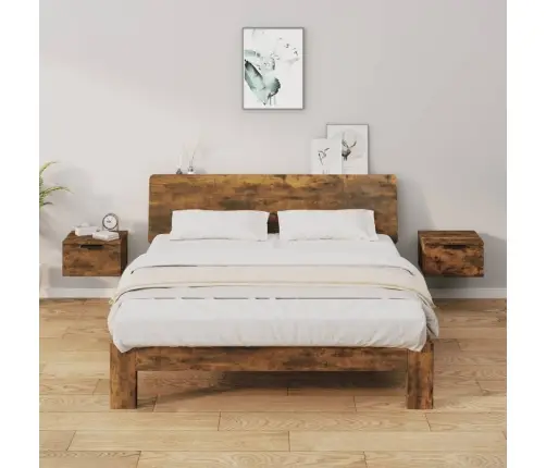 Sienas Naktsskapīši, 2 Gab., Ozolkoka Krāsa, 34X30X20 Cm Vidaxl Sienas Naktsskapīši, 2 Gab., Ozolkoka Krāsa, 34X30X20 Cm Vidaxl