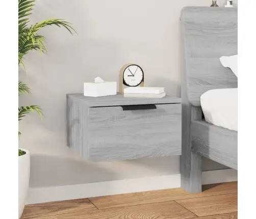 Sienas Naktsskapīši, 2 Gab., Pelēka Ozolkoka Krāsa, 34X30X20 Cm Vidaxl