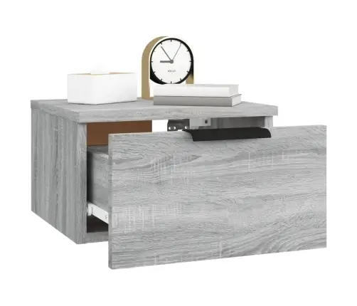 Sienas Naktsskapīši, 2 Gab., Pelēka Ozolkoka Krāsa, 34X30X20 Cm Vidaxl