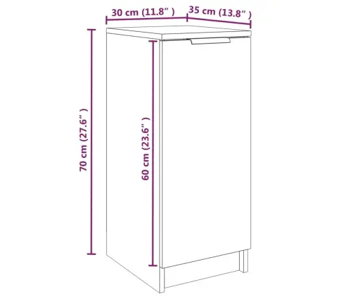 Apavu Skapītis, Pelēka Ozolkoka, 30X35X70 Cm, Inženierijas Koks Vidaxl