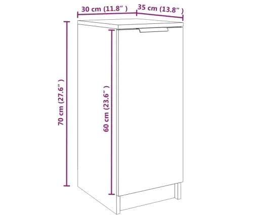 Apavu Skapītis, Ozolkoka Krāsa, 30X35X70 Cm, Inženierijas Koks Vidaxl