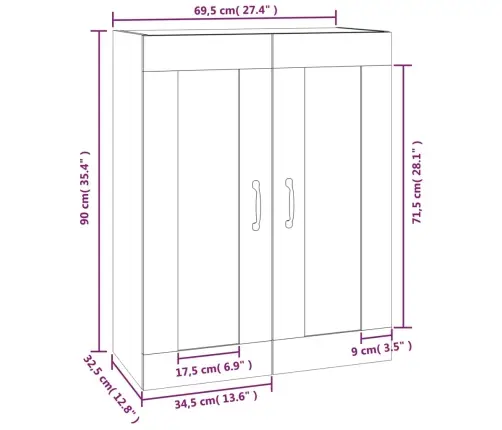 Seinakapp, Suitsutatud Tamm, 69,5X32,5X90 Cm