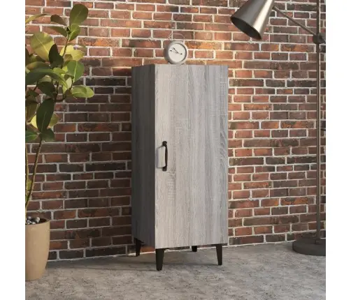 Kumode, Pelēka Ozolkoka, 34,5X34X90 Cm, Inženierijas Koks Vidaxl