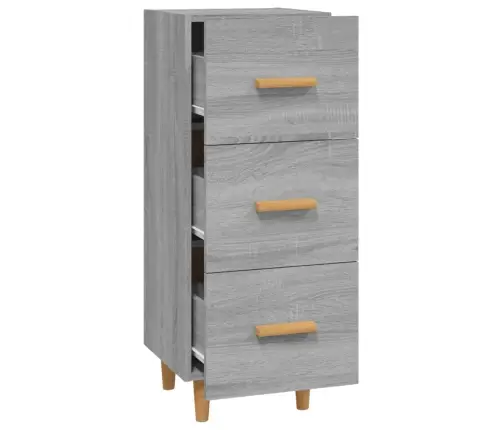 Kumode, Pelēka Ozolkoka, 34,5X34X90 Cm, Inženierijas Koks Vidaxl