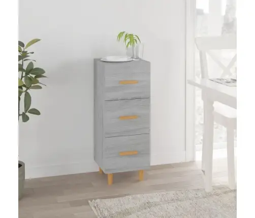 Kumode, Pelēka Ozolkoka, 34,5X34X90 Cm, Inženierijas Koks Vidaxl