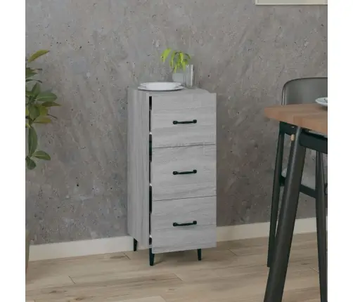 Kumode, Pelēka Ozolkoka, 34,5X34X90 Cm, Inženierijas Koks Vidaxl