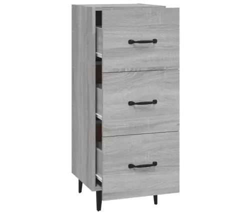 Kumode, Pelēka Ozolkoka, 34,5X34X90 Cm, Inženierijas Koks Vidaxl