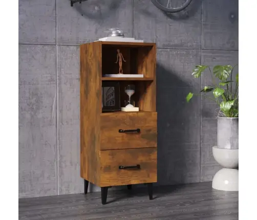 Kumode, Ozolkoka Krāsa, 34,5X34X90 Cm, Inženierijas Koks Vidaxl