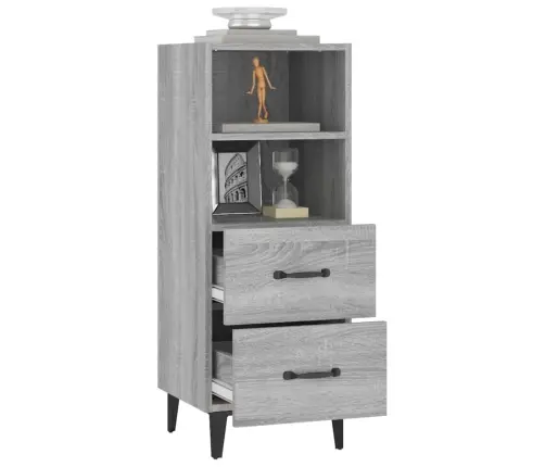 Kumode, Pelēka Ozolkoka, 34,5X34X90 Cm, Inženierijas Koks Vidaxl