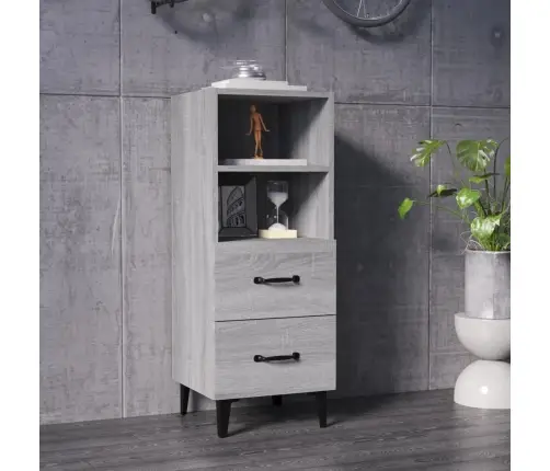 Kumode, Pelēka Ozolkoka, 34,5X34X90 Cm, Inženierijas Koks Vidaxl