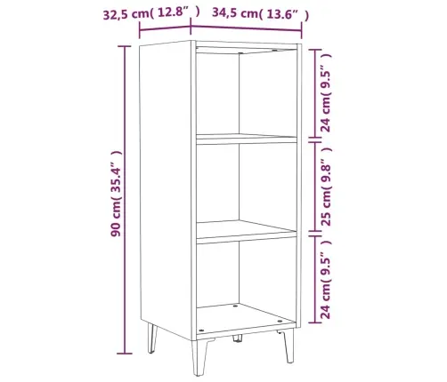 Puhvetkapp, Hall, Sonoma Tamm, 34,5 X 32,5 X 90 cm Tehispuit