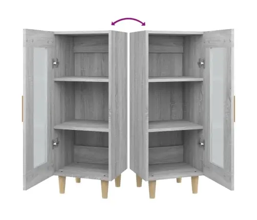 Kumode, Pelēka Ozolkoka, 34,5X34X90 Cm, Inženierijas Koks Vidaxl