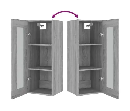 Pakabinama Sieninė Spintelė, Pilka Ąžuolo, 34,5X34X90Cm