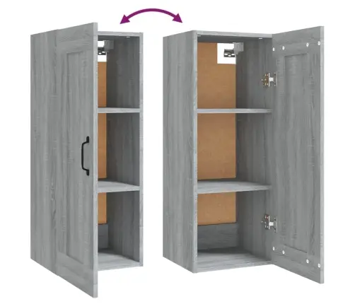 Seinakapp, Hall Sonoma Tamm, 35X34X90 cm Tehispuit