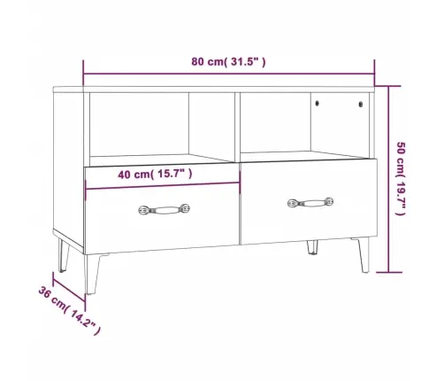 Tv Skapītis, Ozolkoka Krāsa, 80X36X50 Cm, Inženierijas Koks Vidaxl