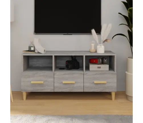 Tv Skapītis, Pelēka Ozolkoka, 102X36X50 Cm, Inženierijas Koks Vidaxl