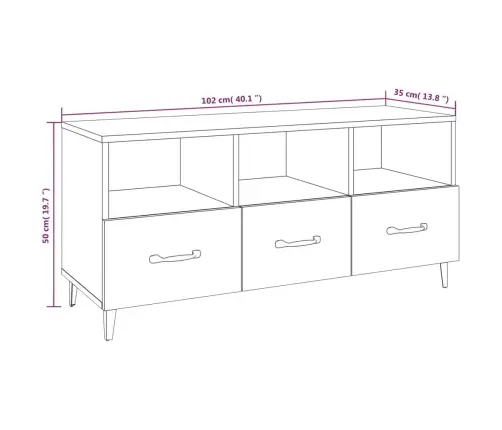 Telerikapp, Suitsutatud Tamm, 102 X 35 X 50 cm Tehispuit