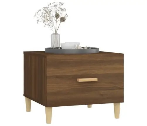 Kohvilauad, 2 Tk, Pruun Tamm, 50 X 50 X 40 cm Tehispuit