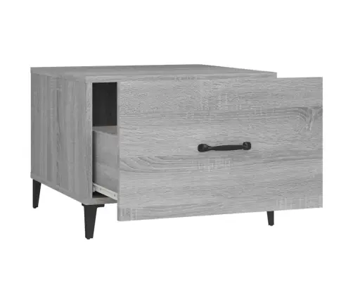 Kavos Staliukas Su Kojelėmis, Pilkas Ąžuolo, 50X50X40Cm Kavos Staliukas Su Kojelėmis, Pilkas Ąžuolo, 50X50X40Cm