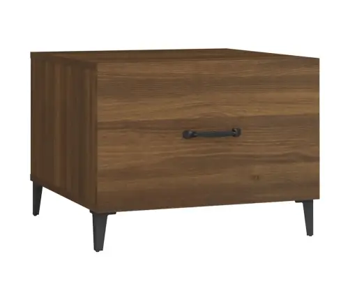 Kafijas Galdiņš Ar Metāla Kājām, Ozolkoka Krāsa, 50X50X40 Cm Vidaxl