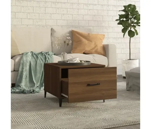 Kafijas Galdiņi Ar Metāla Kājām, 2 Gab., Ozolkoka, 50X50X40 Cm Vidaxl