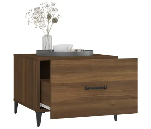 Kafijas Galdiņi Ar Metāla Kājām, 2 Gab., Ozolkoka, 50X50X40 Cm Vidaxl