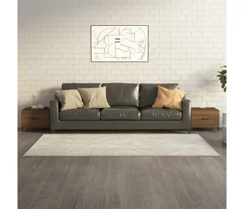 Kafijas Galdiņi Ar Metāla Kājām, 2 Gab., Ozolkoka, 50X50X40 Cm Vidaxl