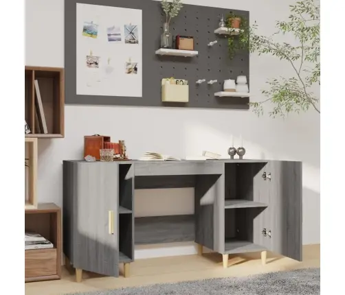 Rakstāmgalds, Pelēka Ozolkoka, 140X50X75 Cm, Inženierijas Koks Vidaxl