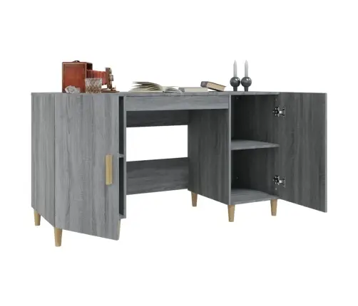 Rakstāmgalds, Pelēka Ozolkoka, 140X50X75 Cm, Inženierijas Koks Vidaxl