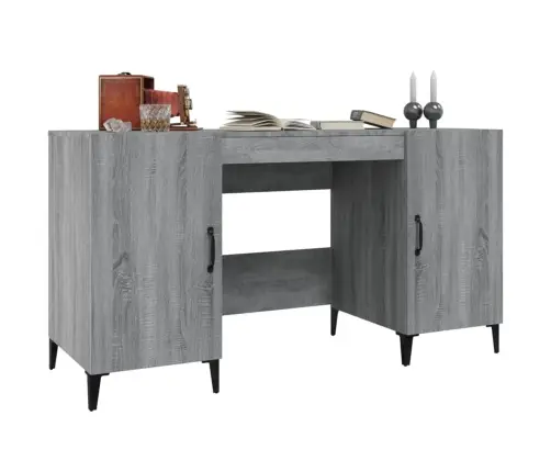 Rašomasis Stalas, Pilkas Ąžuolo, 140X50X75cm Apdirbta Mediena