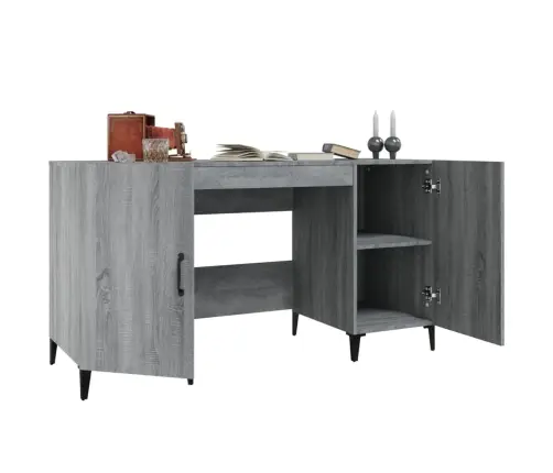 Rašomasis Stalas, Pilkas Ąžuolo, 140X50X75cm Apdirbta Mediena