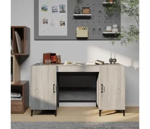 Rašomasis Stalas, Pilkas Ąžuolo, 140X50X75cm Apdirbta Mediena