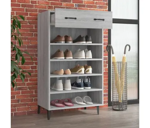 Apavu Skapītis, Pelēka Ozola, 60X35X105 Cm, Inženierijas Koks Vidaxl