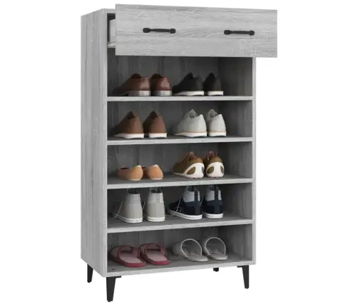 Apavu Skapītis, Pelēka Ozola, 60X35X105 Cm, Inženierijas Koks Vidaxl