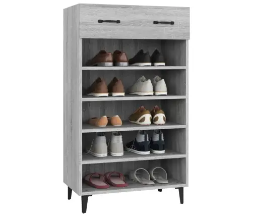 Apavu Skapītis, Pelēka Ozola, 60X35X105 Cm, Inženierijas Koks Vidaxl