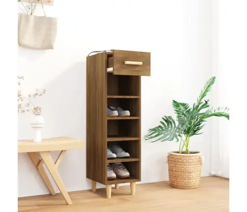 Apavu Skapītis, Ozolkoka Krāsa, 30X35X105 Cm, Inženierijas Koks Vidaxl