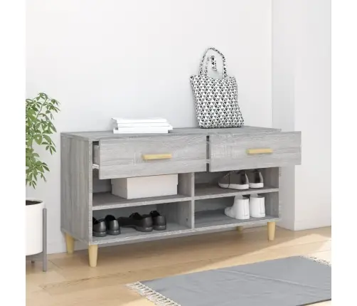 Apavu Skapītis, Pelēka Ozola, 102X35X55 Cm, Inženierijas Koks Vidaxl