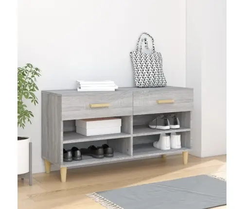 Apavu Skapītis, Pelēka Ozola, 102X35X55 Cm, Inženierijas Koks Vidaxl