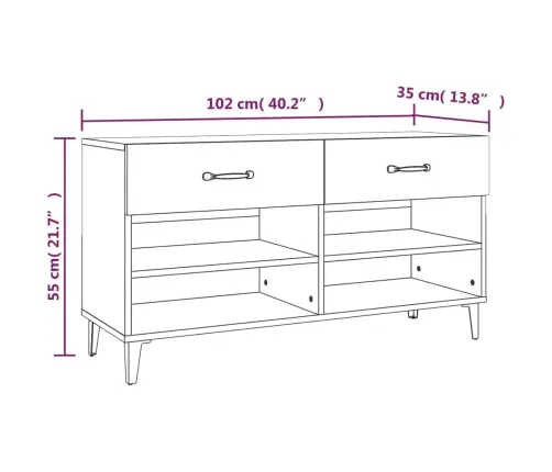 Kingakapp, Hall Sonoma Tamm, 102 X 35 X 55 cm Tehispuit