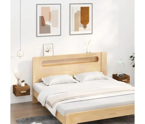 Sienas Naktsskapīši, 2 Gab., Ozolkoka Krāsa, 35X35X20 Cm Vidaxl