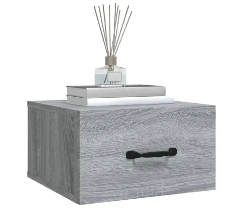 Sienas Naktsskapīši, 2 Gab., Pelēka Ozolkoka Krāsa, 35X35X20 Cm   Vidaxl Sienas Naktsskapīši, 2 Gab., Pelēka Ozolkoka Krāsa, 35X35X20 Cm   Vidaxl