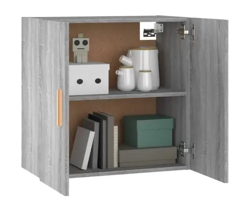 Sienas Skapītis, Pelēka Ozola, 60X30X60 Cm, Inženierijas Koks Vidaxl