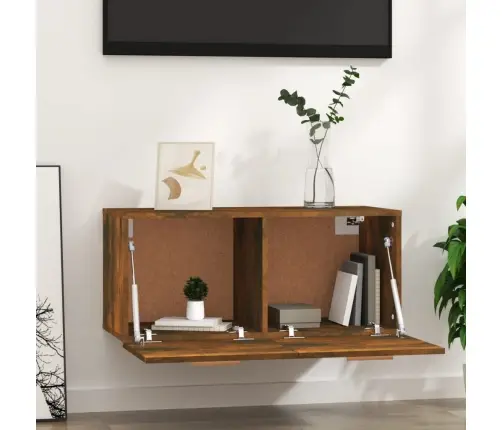 Sieninė Spintelė, Dūminio Ąžuolo, 80X35X36,5cm Mediena