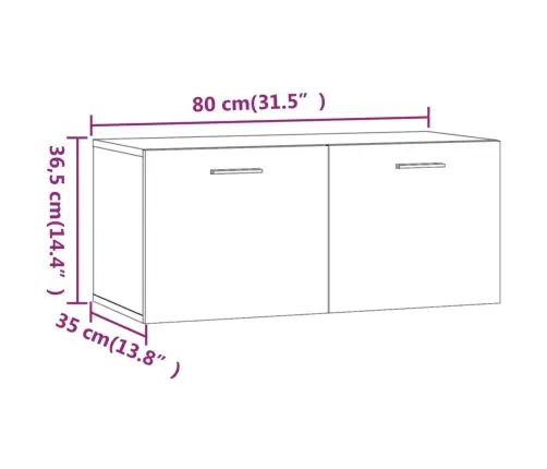 Sieninė Spintelė, Dūminio Ąžuolo, 80X35X36,5cm Mediena