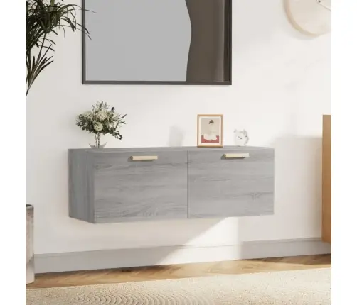 Sienas Skapītis, Pelēka Ozola, 100X36,5X35Cm, Inženierijas Koks Vidaxl