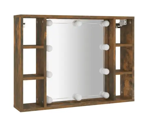 Spoguļskapītis Ar Led, Ozolkoka Krāsa, 76X15X55 Cm Vidaxl