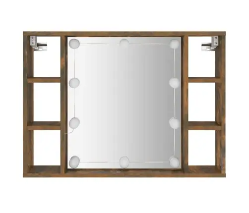 Spoguļskapītis Ar Led, Ozolkoka Krāsa, 76X15X55 Cm Vidaxl