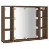 Spoguļskapītis Ar Led, Brūna Koka Krāsa, 76X15X55 Cm Vidaxl