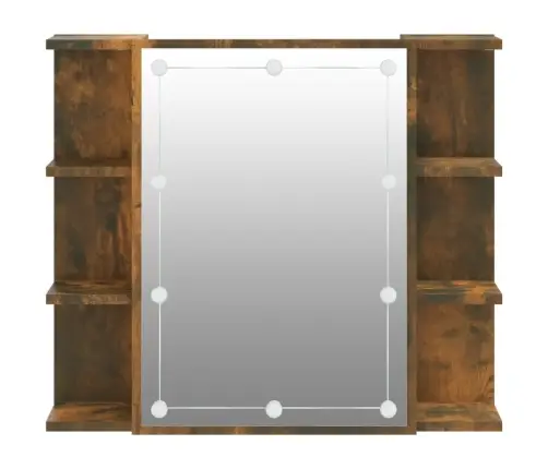 Spoguļskapītis Ar Led, Ozolkoka Krāsa, 70X16,5X60 Cm Vidaxl