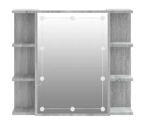 Veidrodinė Spintelė Su Led, Pilka Ąžuolo, 70X16,5X60Cm